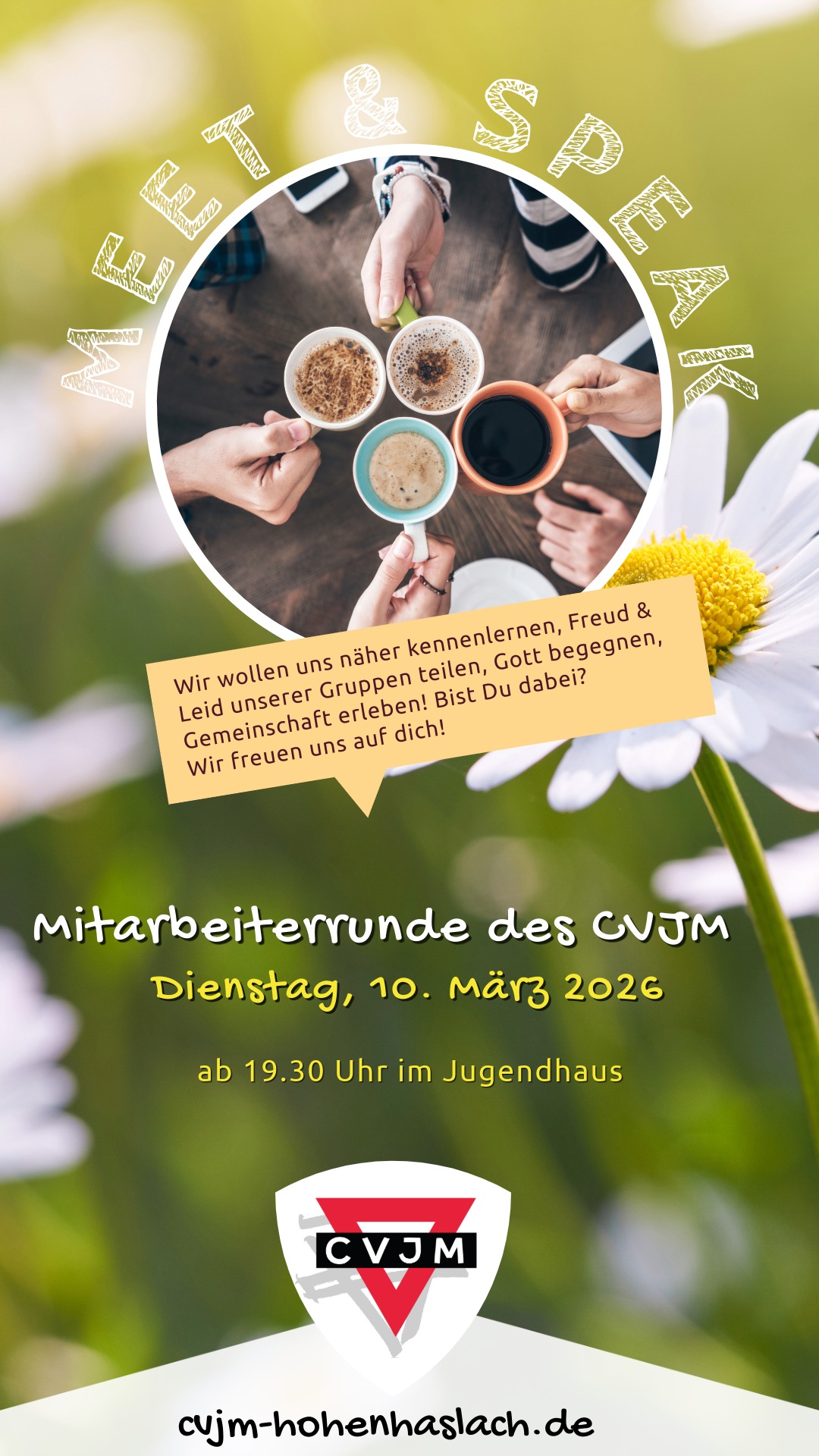 Featured image for “Meet & Speak – Mitarbeiterrunde des CVJM am 10.03.”